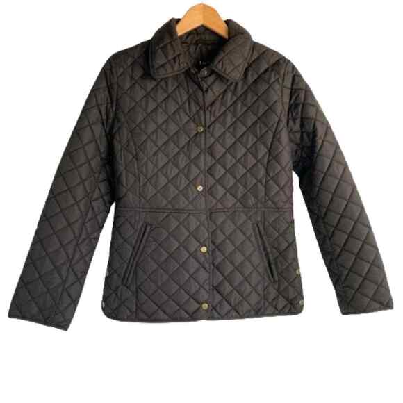 Ralph Lauren Snap Front Quilted Jacket Sz SP / Small Petite Black NWT - Picture 2 of 8